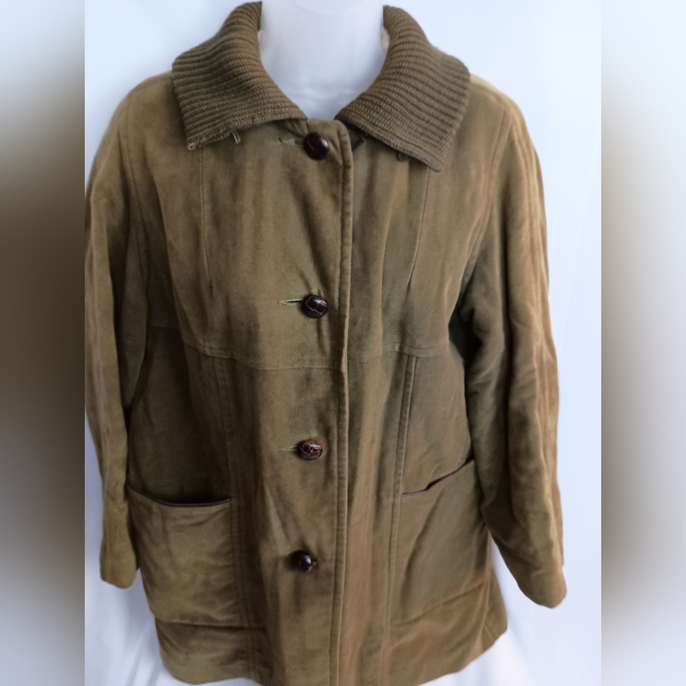 vintage utility chore barn suede warm sherpa winter Brown Jacket size Large